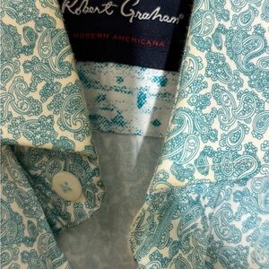 Robert Graham Teal Paisley Shirt
